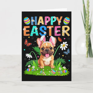 French Bulldog Happy Easter Egg Hunt Bunny Ear Eas Card