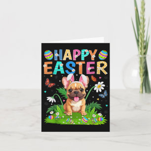 French Bulldog Happy Easter Egg Hunt Bunny Ear Eas Card