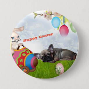 French Bulldog Happy Easter French Bulldog 7.5 Cm Round Badge