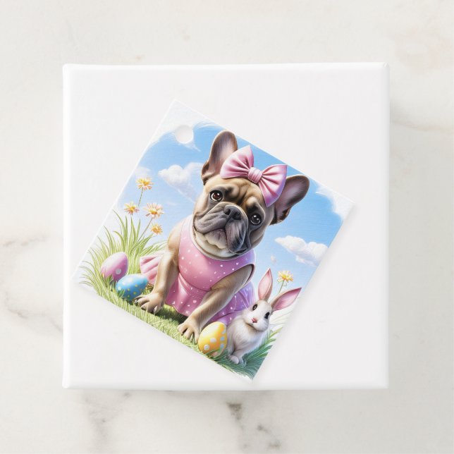 French Bulldog Happy Easter French Bulldog Favour Tags (In Situ)