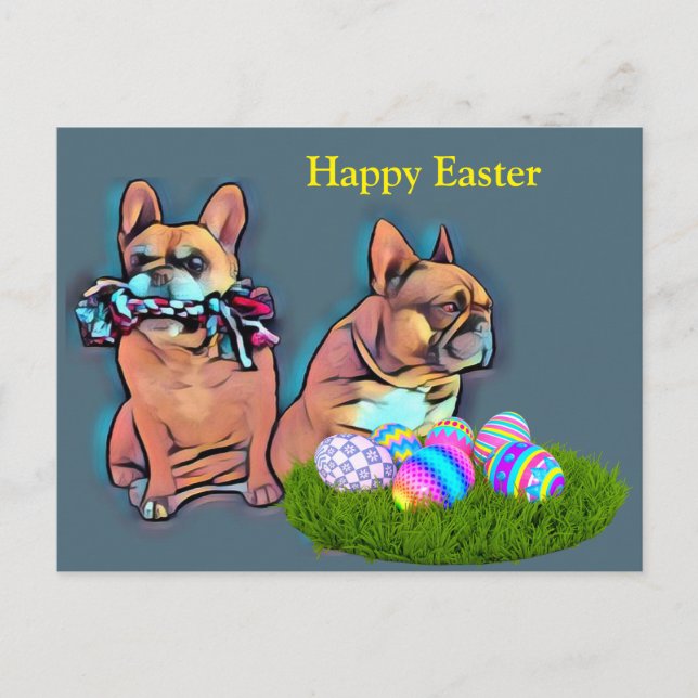 French Bulldog Happy Easter French Bulldog Postcard (Front)