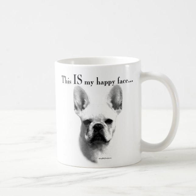 French Bulldog Happy Face Coffee Mug (Right)