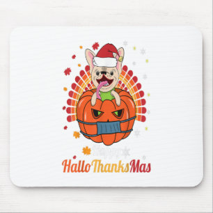 French Bulldog Happy HalloThanksMas Cute Dog Mouse Mat