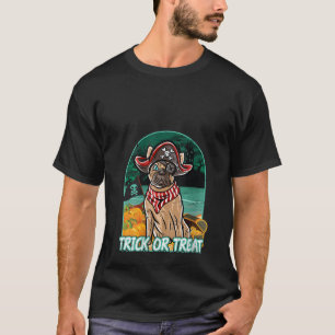 French Bulldog Happy Halloween Costume Pirate V Ne T-Shirt