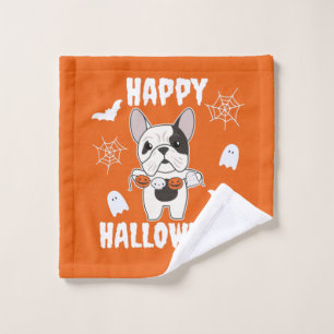 French Bulldog Happy Halloween Dog Costume Wash Cloth