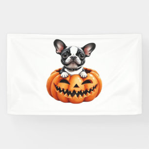 French Bulldog Happy Halloween pumpkin Classic T-S Banner