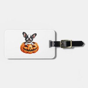 French Bulldog Happy Halloween pumpkin Classic T-S Luggage Tag