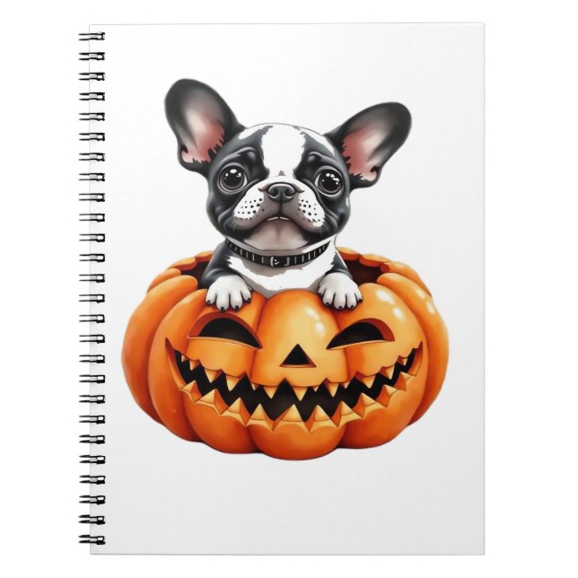 French Bulldog Happy Halloween pumpkin Classic T-S Notebook (Front)