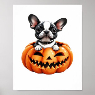 French Bulldog Happy Halloween pumpkin Classic T-S Poster
