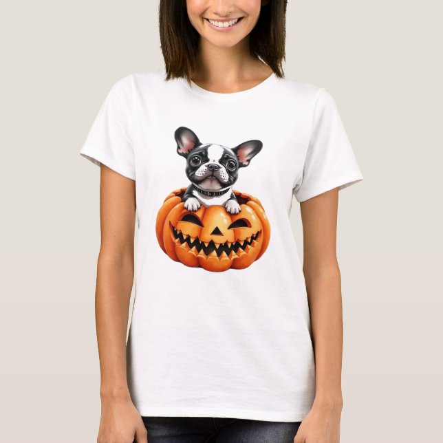 French Bulldog Happy Halloween pumpkin Classic T-S T-Shirt (Front)