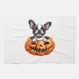 French Bulldog Happy Halloween pumpkin Classic T-S Tea Towel