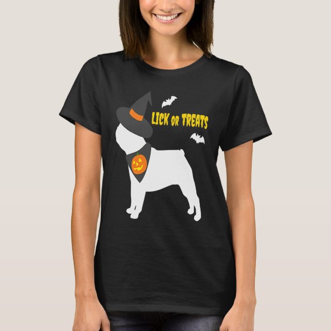 French Bulldog Happy Halloween Pumpkin Witch Frenc T-Shirt (Front)