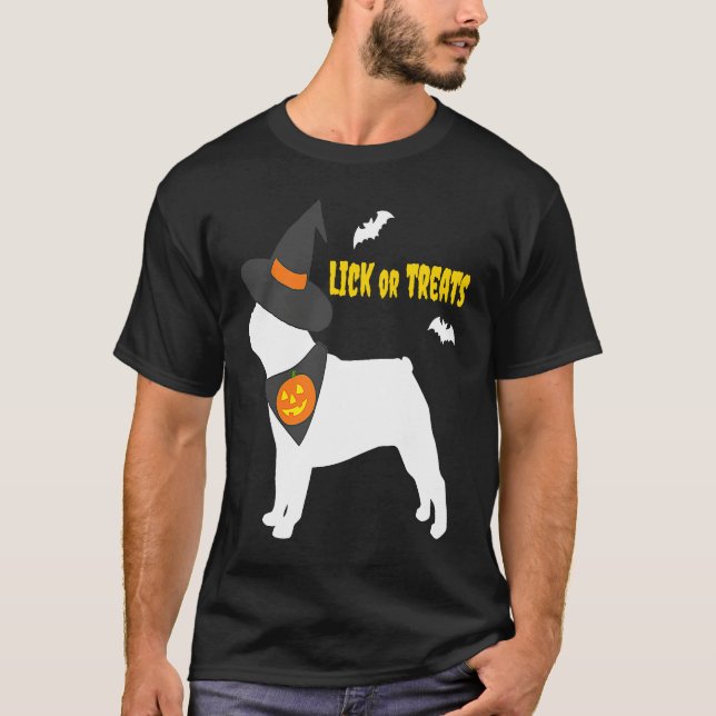 French Bulldog Happy Halloween Pumpkin Witch Frenc T-Shirt (Front)