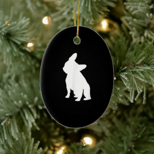 French Bulldog Head Tilt Apparel, Frenchie Head Ceramic Tree Decoration