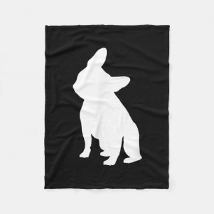 French Bulldog Head Tilt Apparel, Frenchie Head Fleece Blanket