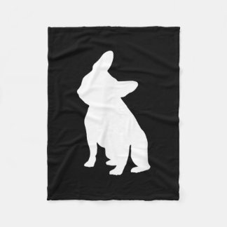 French Bulldog Head Tilt Apparel, Frenchie Head Fleece Blanket