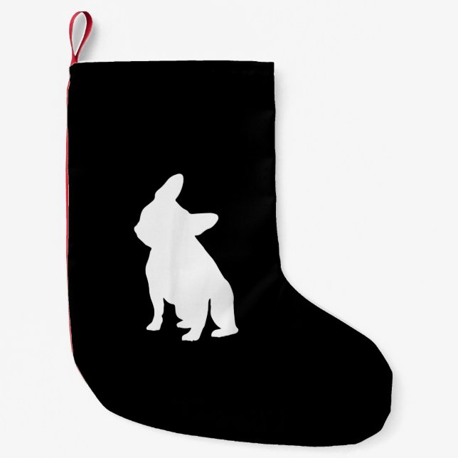 French Bulldog Head Tilt Apparel, Frenchie Head Small Christmas Stocking (Front)