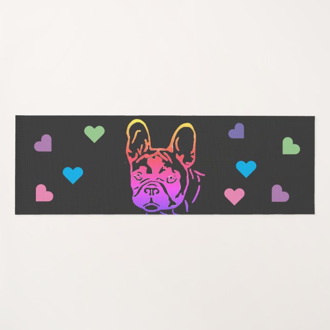 French Bulldog Heart Collar French Bulldog Yoga Mat (Front (Horizontal))