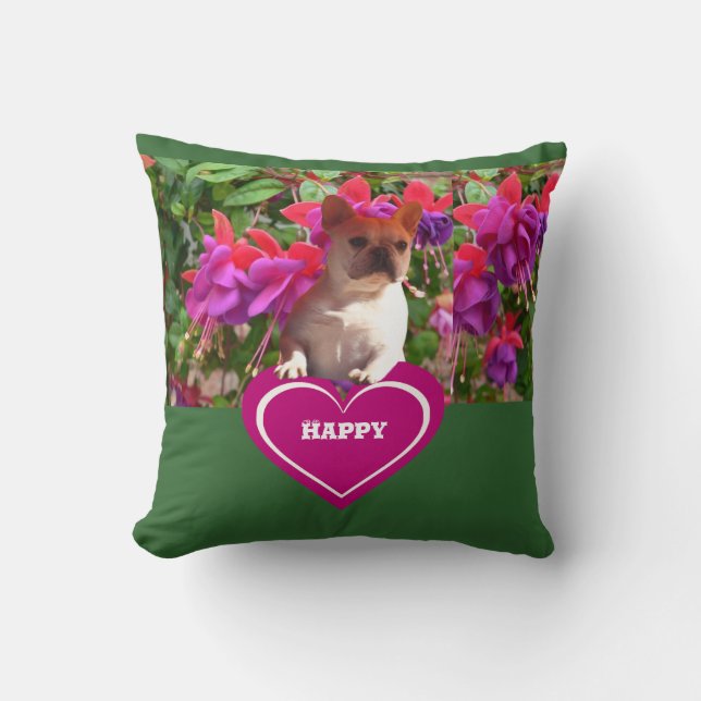 French Bulldog Heart French Bulldog Mother Cushion (Front)