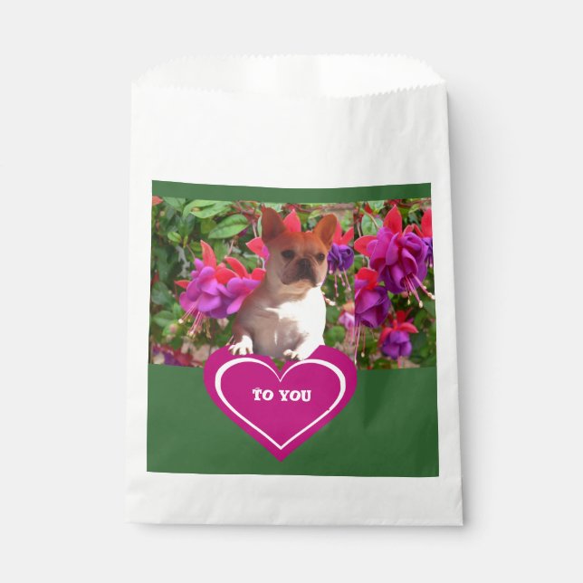 French Bulldog Heart French Bulldog Mother Favour Bags (Front)