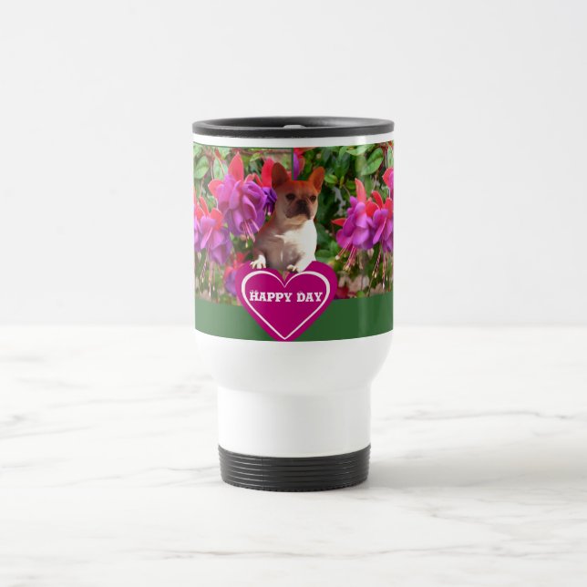 French Bulldog Heart French Bulldog Mother Travel Mug (Center)