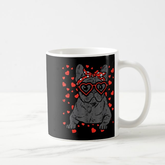 French Bulldog Heart Gles Valentine Day Frenchie D Coffee Mug (Right)