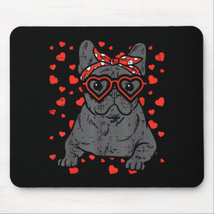 French Bulldog Heart Gles Valentine Day Frenchie D Mouse Mat