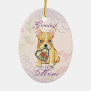 French Bulldog Heart Mum Ceramic Ornament