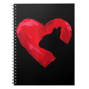 French Bulldog Heart Silhouette Valentines Day Dog Notebook