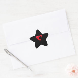 French Bulldog Heart Silhouette Valentines Day Dog Star Sticker