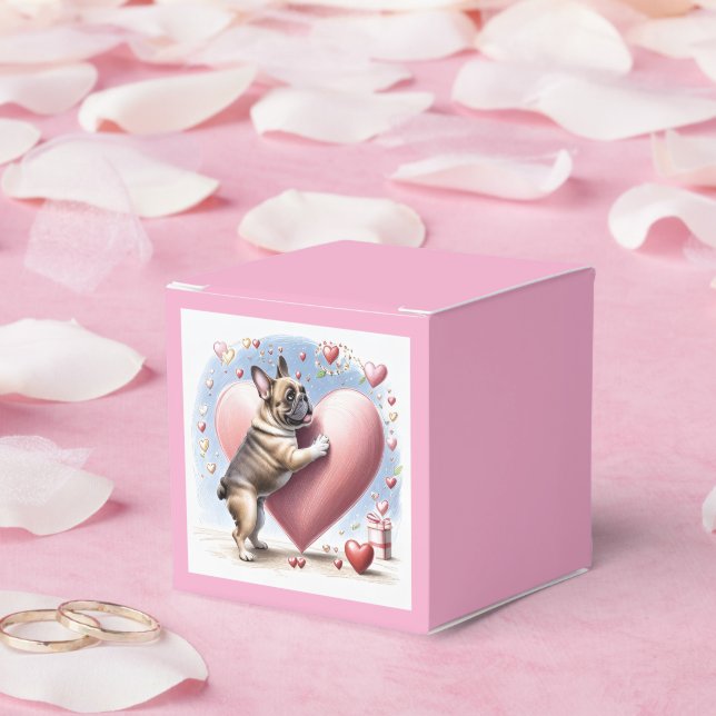 French Bulldog Heart Skip French Bulldog Favour Box (Wedding)