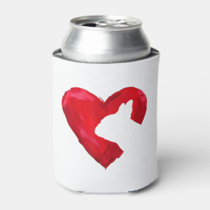 French Bulldog Heart Valentines Day Dog Lover Can Cooler