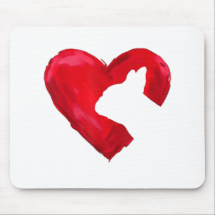 French Bulldog Heart Valentines Day Dog Lover Mouse Mat