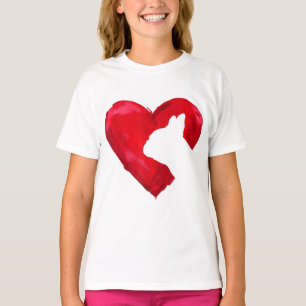 French Bulldog Heart Valentines Day Dog Lover T-Shirt