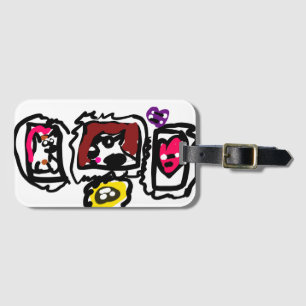 French bulldog hearts luggage tag
