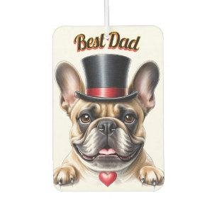 French Bulldog Herz Vatertag Bulldogge Car Air Freshener
