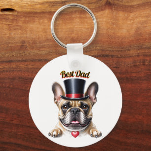 French Bulldog Herz Vatertag Bulldogge Key Ring