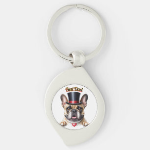 French Bulldog Herz Vatertag Bulldogge Key Ring