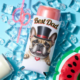 French Bulldog Herz Vatertag Bulldogge Seltzer Can Cooler