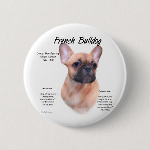 French Bulldog History Design 6 Cm Round Badge