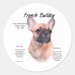 French Bulldog History Design Classic Round Sticker