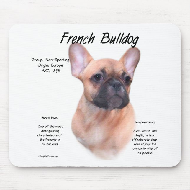 French Bulldog History Design Mouse Mat (Front)