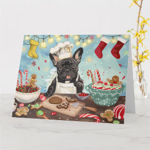 French Bulldog Holiday Baking: Festive Christmas Card