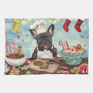 French Bulldog Holiday Baking: Festive Christmas Tea Towel