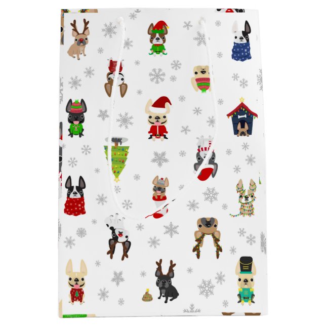 French Bulldog Holiday Gift Bag (Front)