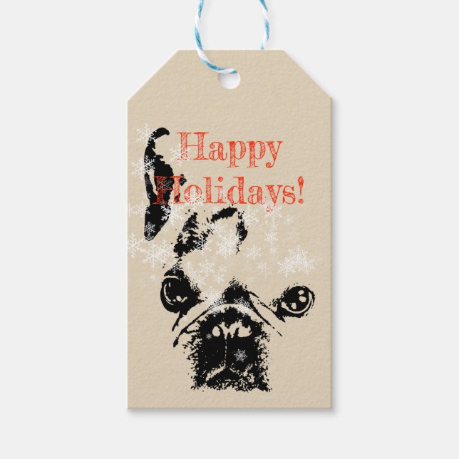 French Bulldog Holiday Gift Tags (Front)