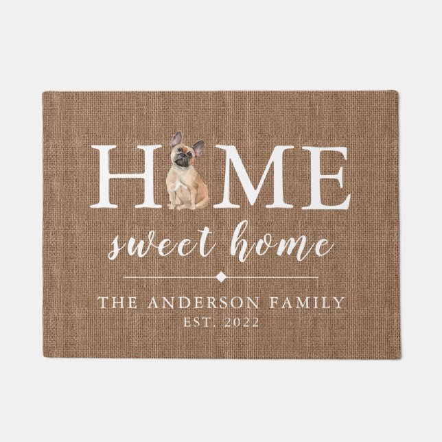 French Bulldog Home Sweet Home Doormat (Front)