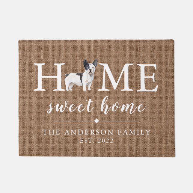 French bulldog Home Sweet HomeDoormat Doormat (Front)