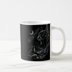 French bulldog howling at moon vintage 90s funny coffee mug