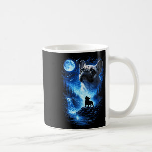 French bulldog howling at the moon starry night coffee mug